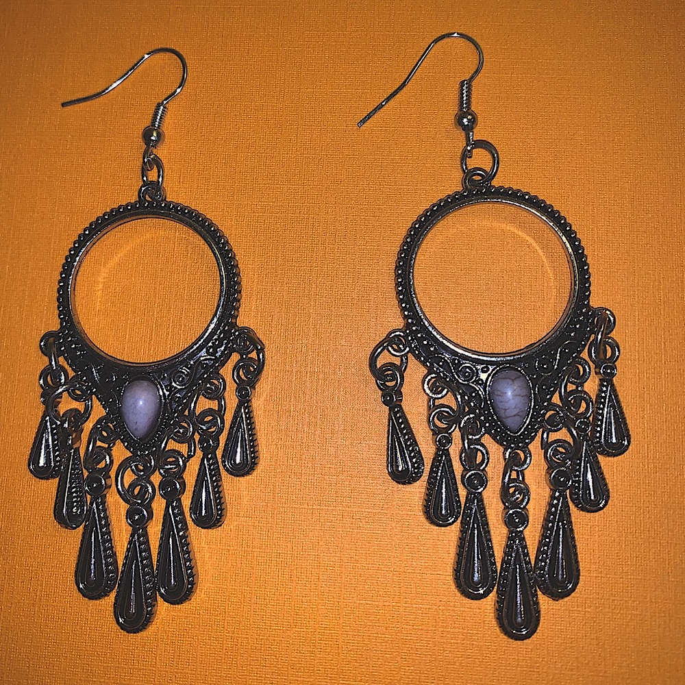 Silver southwest style earrings